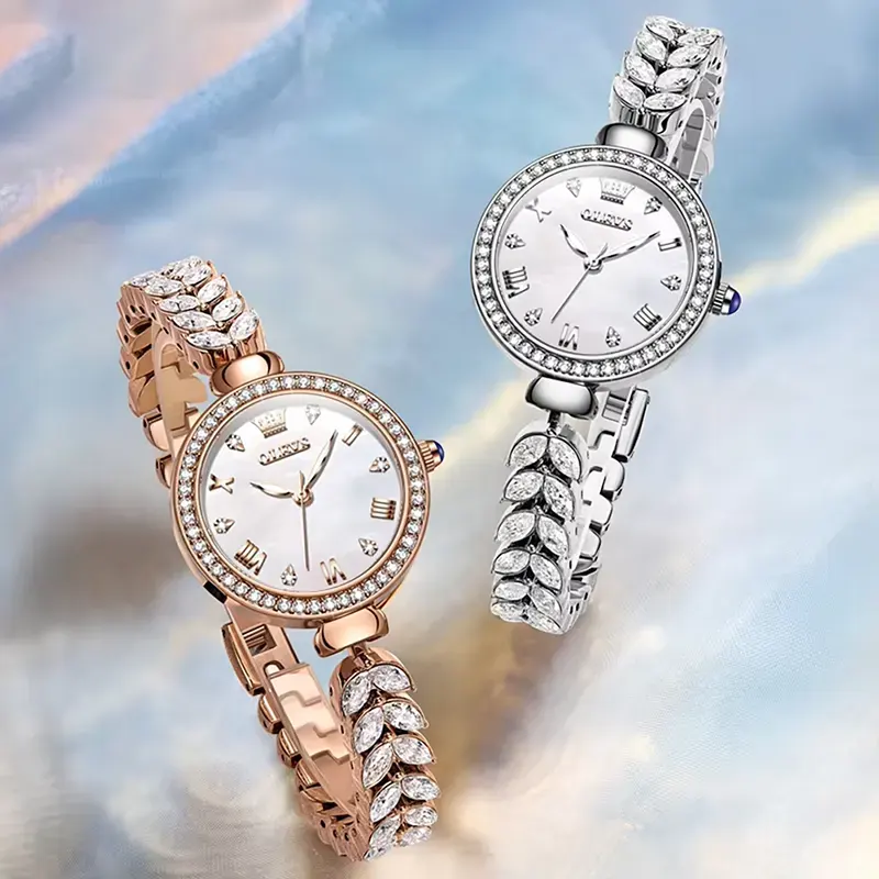 Olevs Luxurious Silver Dial Fashion Ladies Watch- 9971